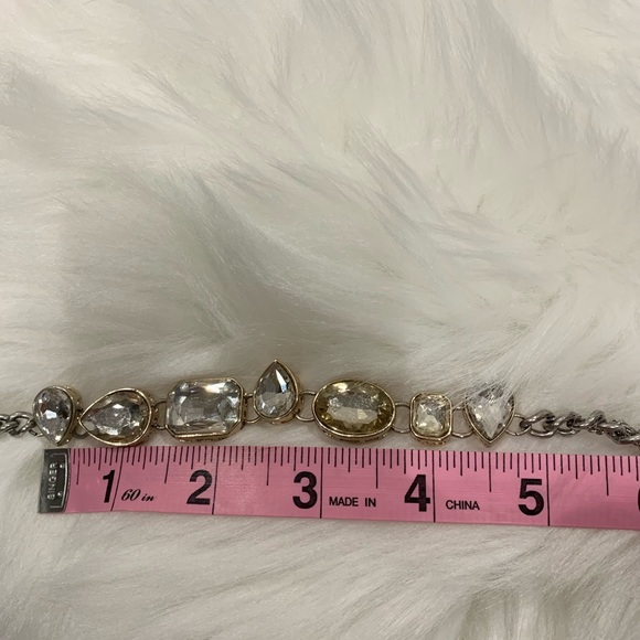 Statement Gem Necklace • 22.5” Diamond and White Gold, Adjustable Chain - Picture 4 of 6